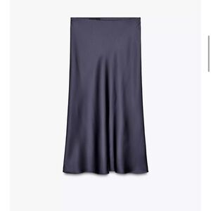 Zara Deep Blue Silk Maxi Skirt